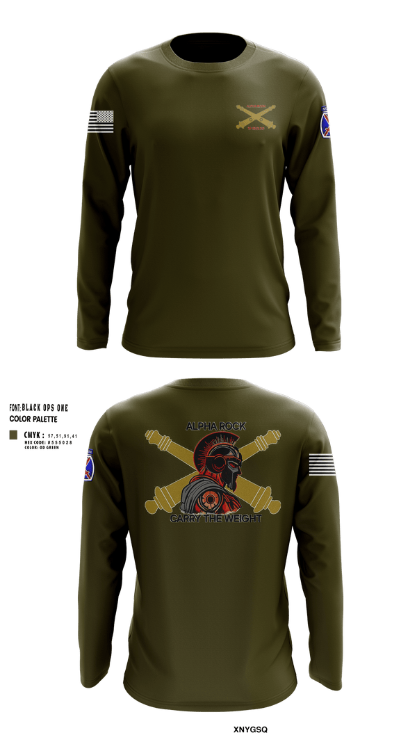 Long Sleeve Performance Shirt, ALPHA ROCK, Army, Teamtime, Team time, sublimation, custom sports apparel, team uniforms, spirit wear, spiritwear, sports uniforms, custom shirts, team store, custom team store, fundraiser sports, apparel fundraiser
