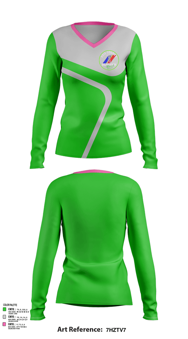 Womens Long Sleeve Vneck Shirt, ERIE CO. BLOTTER, , Teamtime, Team time, sublimation, custom sports apparel, team uniforms, spirit wear, spiritwear, sports uniforms, custom shirts, team store, custom team store, fundraiser sports, apparel fundraiser