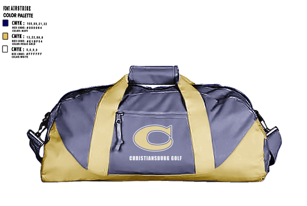 Duffle Bag, Christiansburg High School Golf, Golf, Teamtime, Team time, sublimation, custom sports apparel, team uniforms, spirit wear, spiritwear, sports uniforms, custom shirts, team store, custom team store, fundraiser sports, apparel fundraiser