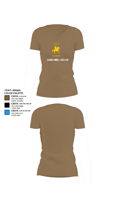Alpha Troop, 1-221 CAV 34469039 Women's Short Sleeve V-neck Shirt - 4