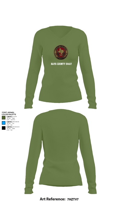 Hays County SWAT 65771365 Women's Long Sleeve V-neck Shirt - 40