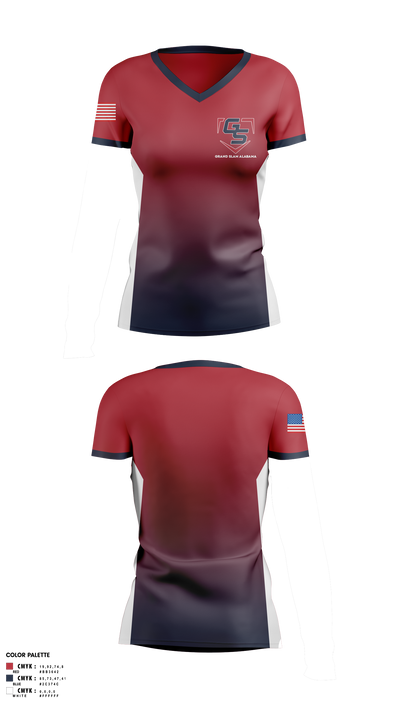 Grand Slam Alabama 25329763 Women's Short Sleeve V-neck Shirt - 1