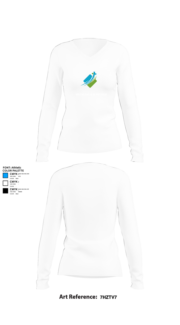 Womens Long Sleeve Vneck Shirt, Multiplicación de Discípulos, , Teamtime, Team time, sublimation, custom sports apparel, team uniforms, spirit wear, spiritwear, sports uniforms, custom shirts, team store, custom team store, fundraiser sports, apparel fundraiser