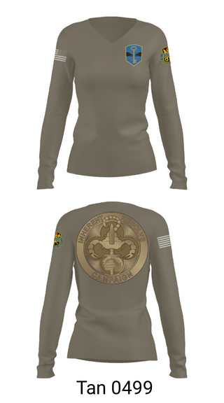 Women's Long Sleeve Vneck Shirt, 372 MOB, Army, Teamtime, Team time, sublimation, custom sports apparel, team uniforms, spirit wear, spiritwear, sports uniforms, custom shirts, team store, custom team store, fundraiser sports, apparel fundraiser