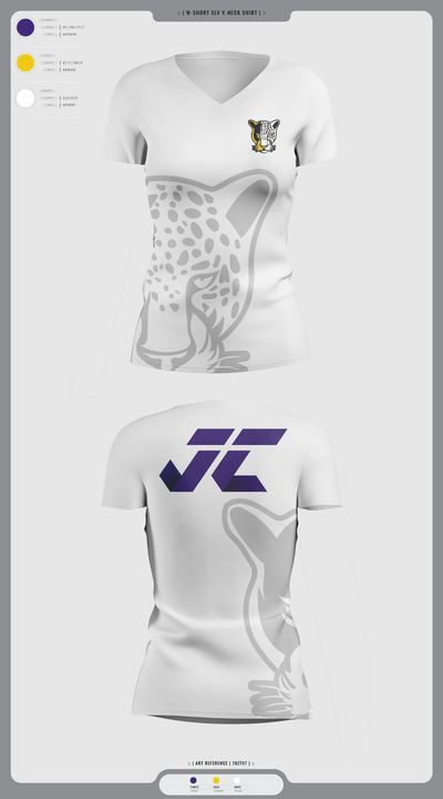 Jacksonville College Cross Country 48639105 Women's Short Sleeve V-neck Shirt - 6