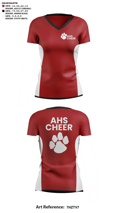 Asheville High School Cheer 47693237 Women's Short Sleeve V-neck Shirt - 51