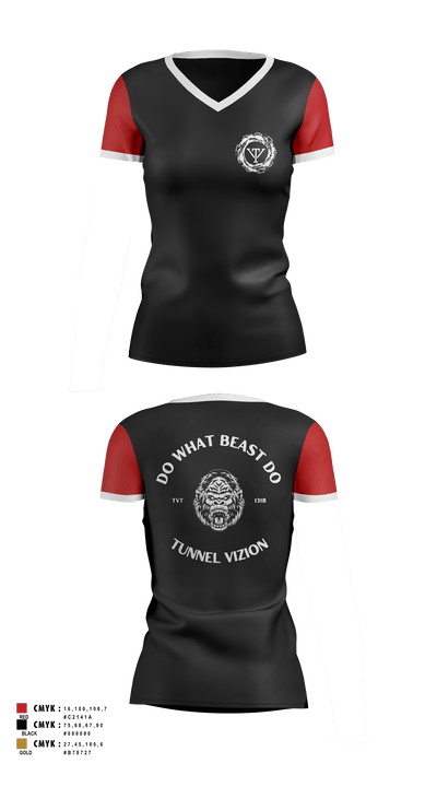 TUNNEL VIZION 60094204 Women's Short Sleeve V-neck Shirt - 3