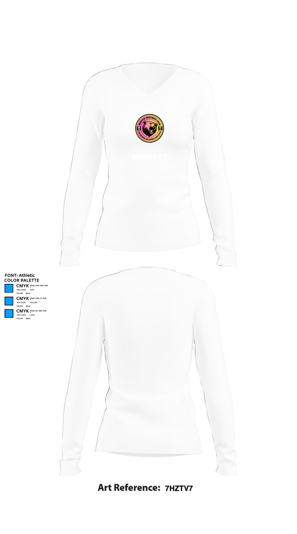 Womens Long Sleeve Vneck Shirt, Mizfitz F.C., Women's Soccer, Teamtime, Team time, sublimation, custom sports apparel, team uniforms, spirit wear, spiritwear, sports uniforms, custom shirts, team store, custom team store, fundraiser sports, apparel fundraiser