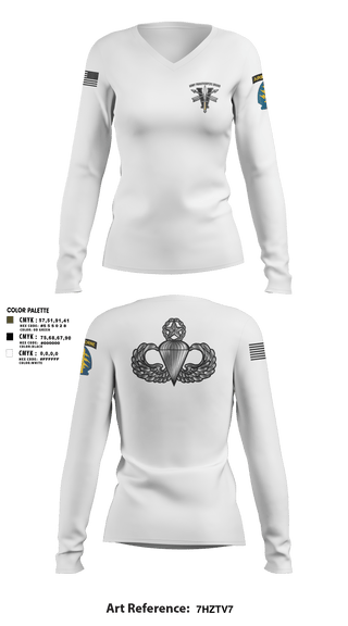 Womens Long Sleeve Vneck Shirt 1, Army Paratroopers Brand, , Teamtime, Team time, sublimation, custom sports apparel, team uniforms, spirit wear, spiritwear, sports uniforms, custom shirts, team store, custom team store, fundraiser sports, apparel fundraiser