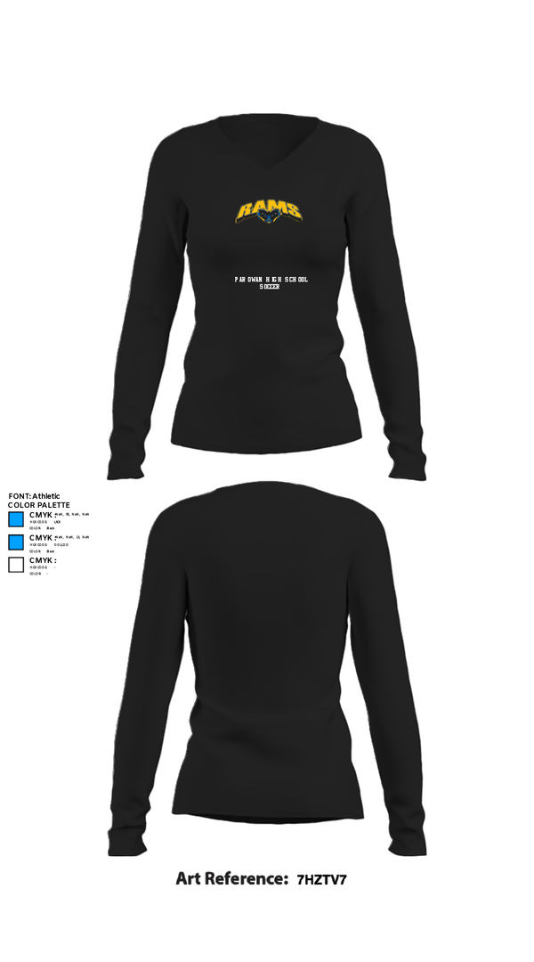 Womens Long Sleeve Vneck Shirt, Parowan High School Soccer, Men's Soccer, Teamtime, Team time, sublimation, custom sports apparel, team uniforms, spirit wear, spiritwear, sports uniforms, custom shirts, team store, custom team store, fundraiser sports, apparel fundraiser