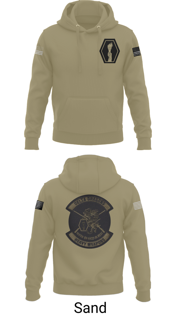 Hoodie, 100th Battalion 442nd Infantry Delta dragons, Army, Teamtime, Team time, sublimation, custom sports apparel, team uniforms, spirit wear, spiritwear, sports uniforms, custom shirts, team store, custom team store, fundraiser sports, apparel fundraiser