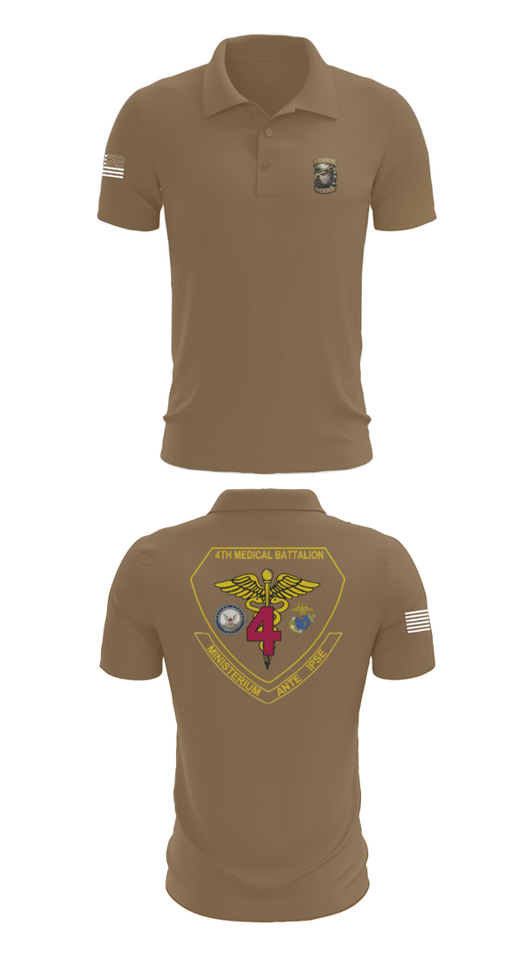 Short Sleeve Performance Polo, 4th Med Battalion, Marines, Teamtime, Team time, sublimation, custom sports apparel, team uniforms, spirit wear, spiritwear, sports uniforms, custom shirts, team store, custom team store, fundraiser sports, apparel fundraiser