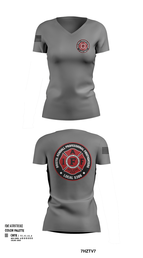 Women's Short Sleeve Vneck Shirt, Local 5386, Fire Department, Teamtime, Team time, sublimation, custom sports apparel, team uniforms, spirit wear, spiritwear, sports uniforms, custom shirts, team store, custom team store, fundraiser sports, apparel fundraiser