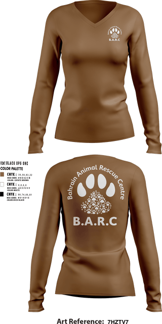 Women's Long Sleeve Vneck Shirt, Bahrain Animal Rescue Center, , Teamtime, Team time, sublimation, custom sports apparel, team uniforms, spirit wear, spiritwear, sports uniforms, custom shirts, team store, custom team store, fundraiser sports, apparel fundraiser