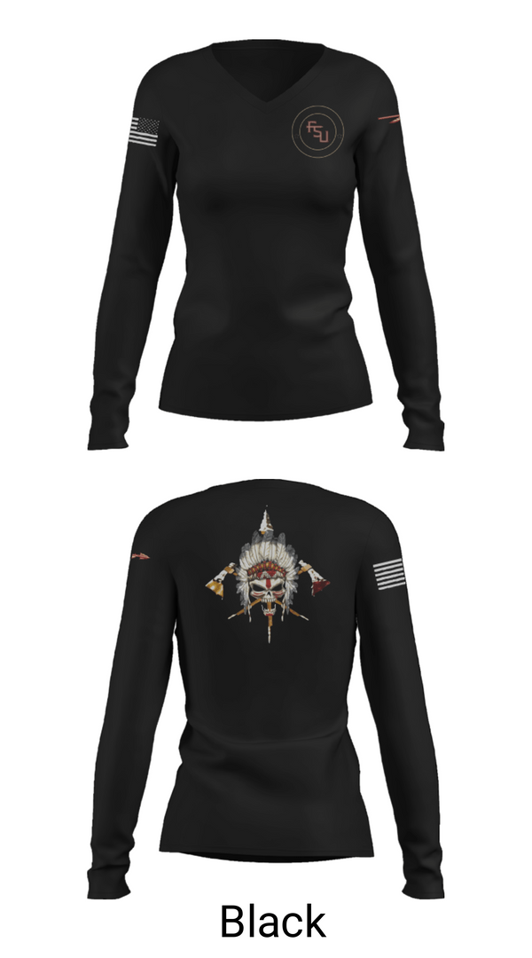 Women's Long Sleeve Vneck Shirt, Seminole Battalion, Army, Teamtime, Team time, sublimation, custom sports apparel, team uniforms, spirit wear, spiritwear, sports uniforms, custom shirts, team store, custom team store, fundraiser sports, apparel fundraiser