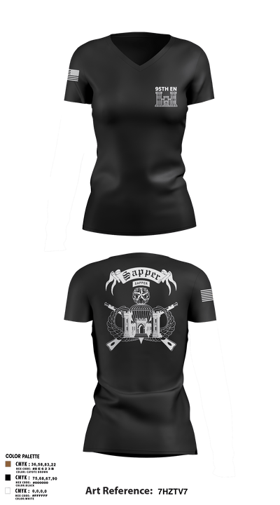 95TH EN 87153662 Women's Short Sleeve V-neck Shirt - 3