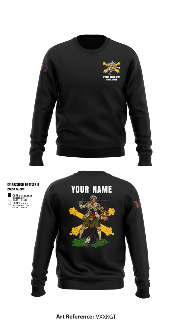 Crew Neck Sweatshirt, Bravo 1-119th FA, , Teamtime, Team time, sublimation, custom sports apparel, team uniforms, spirit wear, spiritwear, sports uniforms, custom shirts, team store, custom team store, fundraiser sports, apparel fundraiser