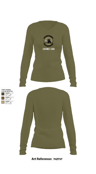 Womens Long Sleeve Vneck Shirt, 102nd CES, Air Force, Teamtime, Team time, sublimation, custom sports apparel, team uniforms, spirit wear, spiritwear, sports uniforms, custom shirts, team store, custom team store, fundraiser sports, apparel fundraiser