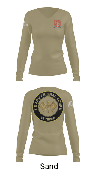 Women's Long Sleeve Vneck Shirt, 440th Signal Brigade, , Teamtime, Team time, sublimation, custom sports apparel, team uniforms, spirit wear, spiritwear, sports uniforms, custom shirts, team store, custom team store, fundraiser sports, apparel fundraiser