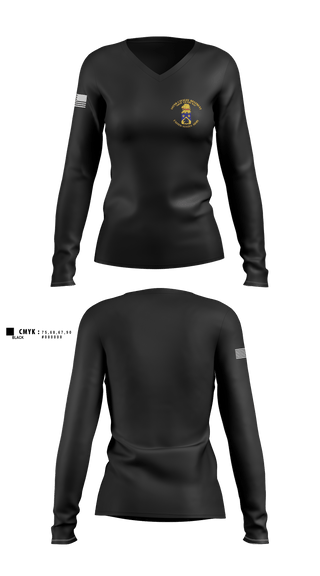 Womens Long Sleeve Vneck Shirt, HHT 102 CAV, , Teamtime, Team time, sublimation, custom sports apparel, team uniforms, spirit wear, spiritwear, sports uniforms, custom shirts, team store, custom team store, fundraiser sports, apparel fundraiser