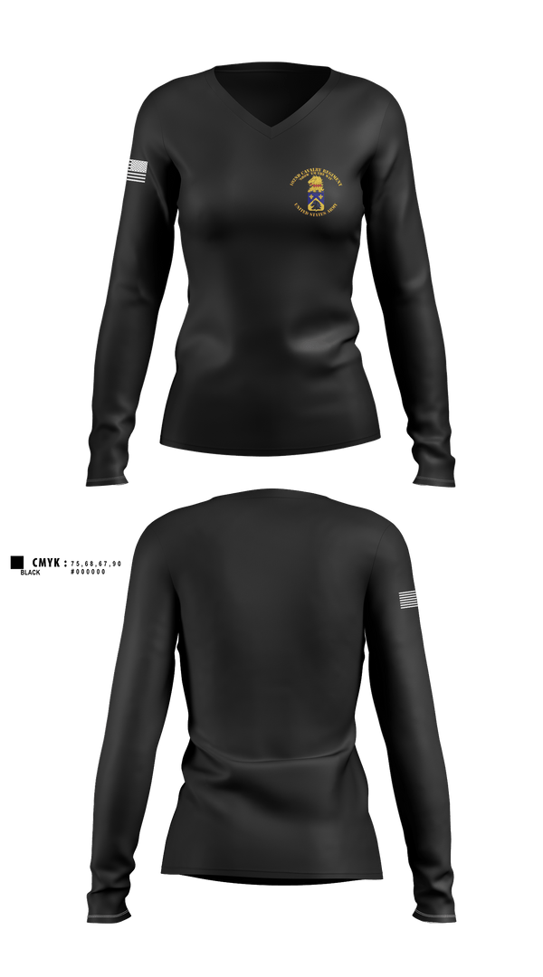 Womens Long Sleeve Vneck Shirt, HHT 102 CAV, , Teamtime, Team time, sublimation, custom sports apparel, team uniforms, spirit wear, spiritwear, sports uniforms, custom shirts, team store, custom team store, fundraiser sports, apparel fundraiser