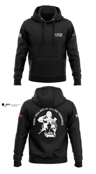Hoodie, SGT Nelms, National Guard, Teamtime, Team time, sublimation, custom sports apparel, team uniforms, spirit wear, spiritwear, sports uniforms, custom shirts, team store, custom team store, fundraiser sports, apparel fundraiser
