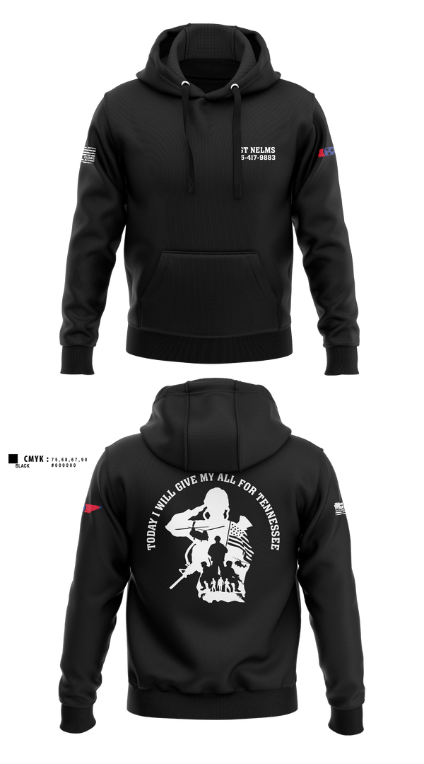 Hoodie, SGT Nelms, National Guard, Teamtime, Team time, sublimation, custom sports apparel, team uniforms, spirit wear, spiritwear, sports uniforms, custom shirts, team store, custom team store, fundraiser sports, apparel fundraiser