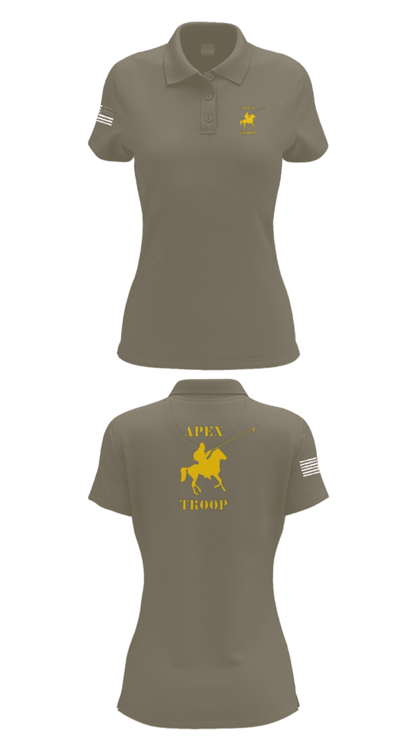 Women's Short Sleeve Performance Polo, Alpha Troop, 1-221 CAV, National Guard, Teamtime, Team time, sublimation, custom sports apparel, team uniforms, spirit wear, spiritwear, sports uniforms, custom shirts, team store, custom team store, fundraiser sports, apparel fundraiser