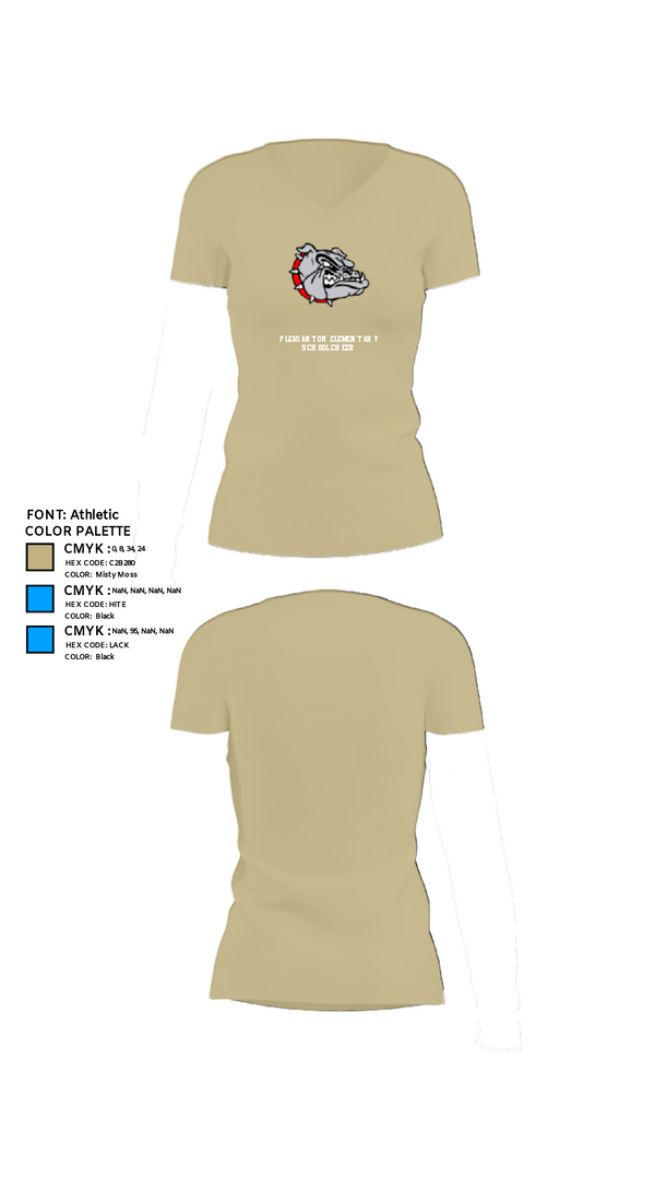 Womens Short Sleeve Vneck Shirt, Pleasanton Elementary School Cheer, Cheer, Teamtime, Team time, sublimation, custom sports apparel, team uniforms, spirit wear, spiritwear, sports uniforms, custom shirts, team store, custom team store, fundraiser sports, apparel fundraiser