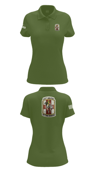 Womens Short Sleeve Performance Polo, 43rd Medical Detachment, , Teamtime, Team time, sublimation, custom sports apparel, team uniforms, spirit wear, spiritwear, sports uniforms, custom shirts, team store, custom team store, fundraiser sports, apparel fundraiser