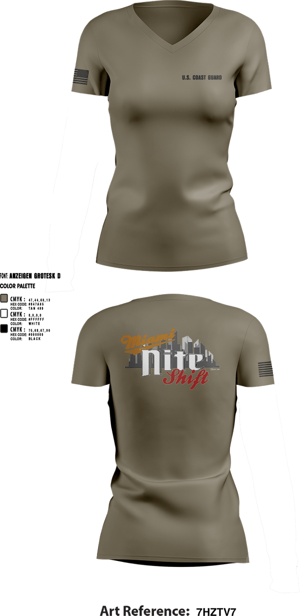 Womens Short Sleeve Vneck Shirt, Air Station Miami, Coast Guard, Teamtime, Team time, sublimation, custom sports apparel, team uniforms, spirit wear, spiritwear, sports uniforms, custom shirts, team store, custom team store, fundraiser sports, apparel fundraiser