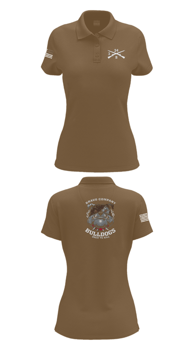 B/3-34 Bulldogs 76121406 Women's Short Sleeve Performance Polo  - 15