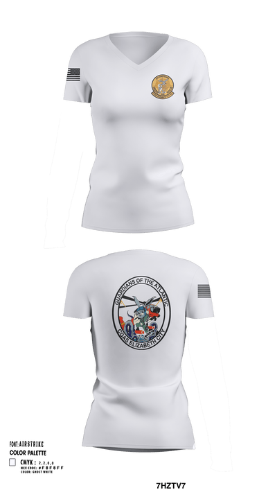 Air Station Elizabeth City 50665895 Women's Short Sleeve V-neck Shirt - 128