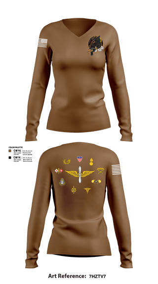 Women's Long Sleeve Vneck Shirt, HHC/1-214 GSAB       Hellhounds, Army, Teamtime, Team time, sublimation, custom sports apparel, team uniforms, spirit wear, spiritwear, sports uniforms, custom shirts, team store, custom team store, fundraiser sports, apparel fundraiser