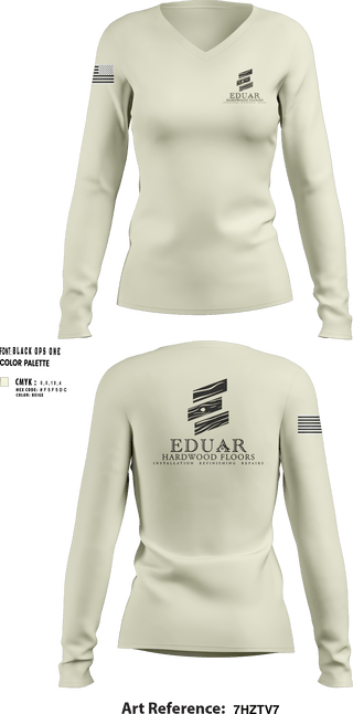 Womens Long Sleeve Vneck Shirt 1, Hardwood Floors Services, , Teamtime, Team time, sublimation, custom sports apparel, team uniforms, spirit wear, spiritwear, sports uniforms, custom shirts, team store, custom team store, fundraiser sports, apparel fundraiser