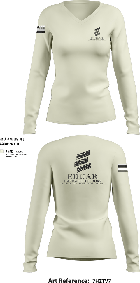 Womens Long Sleeve Vneck Shirt 1, Hardwood Floors Services, , Teamtime, Team time, sublimation, custom sports apparel, team uniforms, spirit wear, spiritwear, sports uniforms, custom shirts, team store, custom team store, fundraiser sports, apparel fundraiser