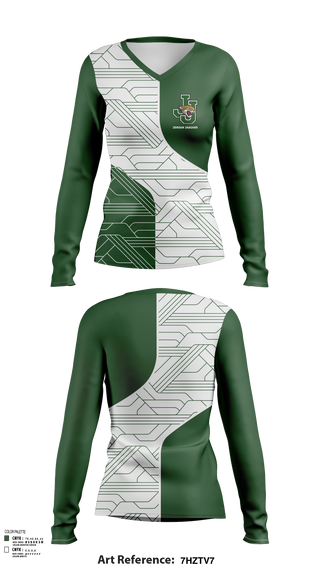 Womens Long Sleeve Vneck Shirt, Jordan Jaguars, Spirit Store, Teamtime, Team time, sublimation, custom sports apparel, team uniforms, spirit wear, spiritwear, sports uniforms, custom shirts, team store, custom team store, fundraiser sports, apparel fundraiser