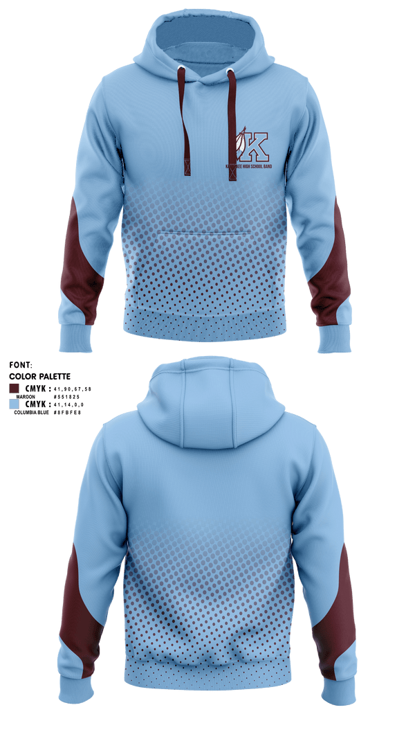 Hoodie, Kankakee High School Band, Spirit Store, Teamtime, Team time, sublimation, custom sports apparel, team uniforms, spirit wear, spiritwear, sports uniforms, custom shirts, team store, custom team store, fundraiser sports, apparel fundraiser
