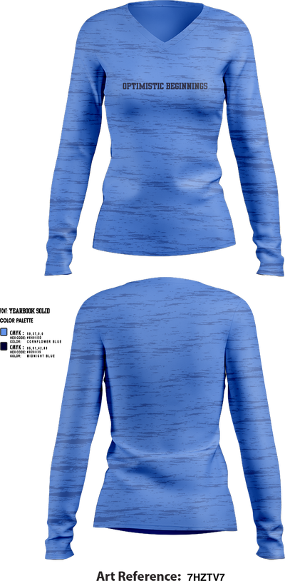 Optimistic beginnings 7562247 Women's Long Sleeve V-neck Shirt -1 1