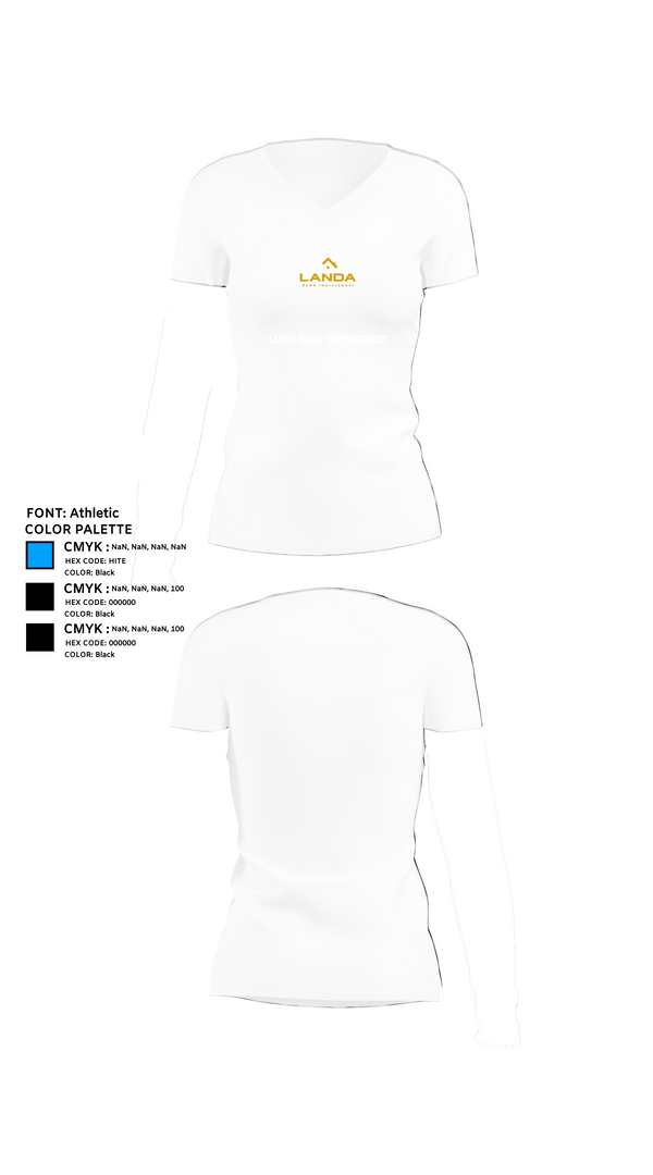 Womens Short Sleeve Vneck Shirt, Landa Home Improvement, , Teamtime, Team time, sublimation, custom sports apparel, team uniforms, spirit wear, spiritwear, sports uniforms, custom shirts, team store, custom team store, fundraiser sports, apparel fundraiser