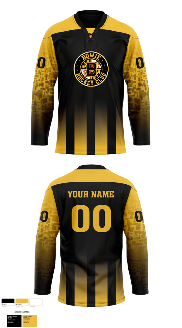 Hockey Jersey, Bowie Hockey Club, Ice Hockey, Teamtime, Team time, sublimation, custom sports apparel, team uniforms, spirit wear, spiritwear, sports uniforms, custom shirts, team store, custom team store, fundraiser sports, apparel fundraiser