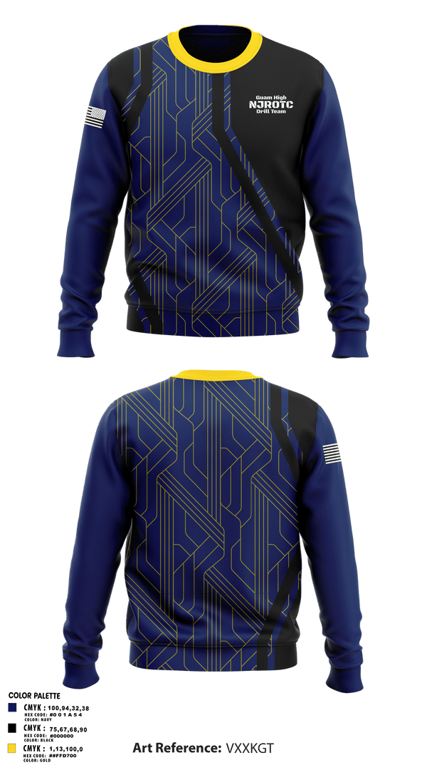 Crew Neck Sweatshirt, Guam High NJROTC Drill Team, , Teamtime, Team time, sublimation, custom sports apparel, team uniforms, spirit wear, spiritwear, sports uniforms, custom shirts, team store, custom team store, fundraiser sports, apparel fundraiser