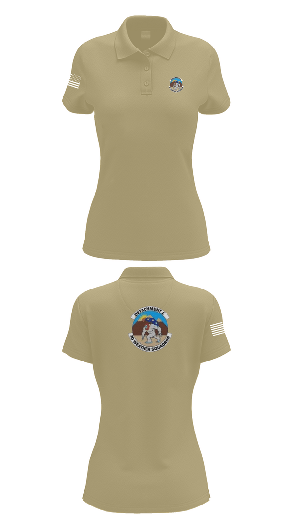 Womens Short Sleeve Performance Polo, Detachment 1, 3rd Combat Weather Sqd, Air Force, Teamtime, Team time, sublimation, custom sports apparel, team uniforms, spirit wear, spiritwear, sports uniforms, custom shirts, team store, custom team store, fundraiser sports, apparel fundraiser