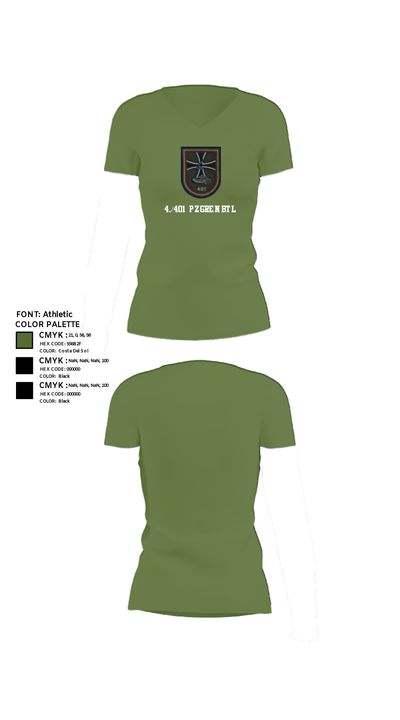 4./401 PzGrenBtl 62618383 Women's Short Sleeve V-neck Shirt - 44