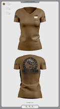 HHD 166th Regiment 4853273 Women's Short Sleeve V-neck Shirt - 2