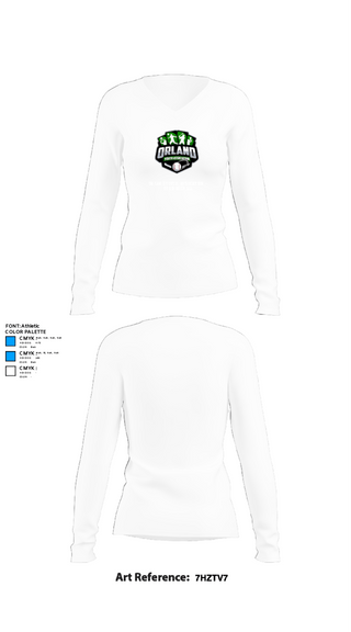 Women's Long Sleeve Vneck Shirt, Orland Youth Association - OYA Baseball, Baseball, Teamtime, Team time, sublimation, custom sports apparel, team uniforms, spirit wear, spiritwear, sports uniforms, custom shirts, team store, custom team store, fundraiser sports, apparel fundraiser