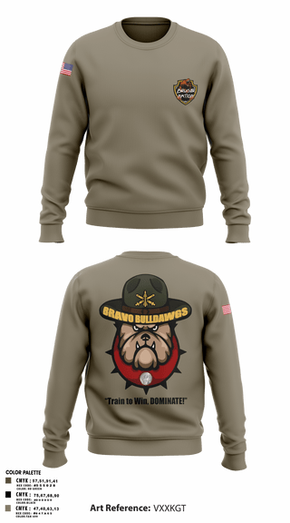 Crew Neck Sweatshirt, Bravo Bulldawgs 3-6 ADARBulldawgs Battery, Army, Teamtime, Team time, sublimation, custom sports apparel, team uniforms, spirit wear, spiritwear, sports uniforms, custom shirts, team store, custom team store, fundraiser sports, apparel fundraiser