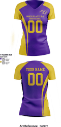 North Platte R-1 High School Volleyball 89959368 Women's Short Sleeve V-neck Shirt - 1
