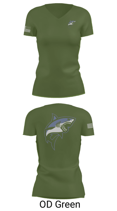 Great white guns 55052076 Women's Short Sleeve V-neck Shirt - 48