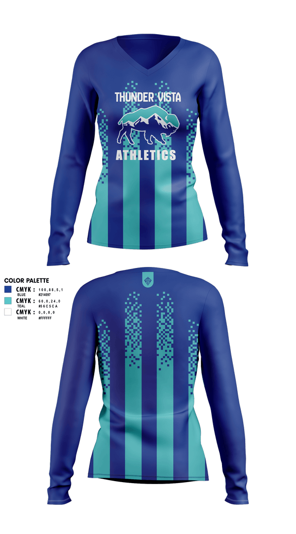 Womens Long Sleeve Vneck Shirt, Rocky Top MSTeam Fishman, Spirit Store, Teamtime, Team time, sublimation, custom sports apparel, team uniforms, spirit wear, spiritwear, sports uniforms, custom shirts, team store, custom team store, fundraiser sports, apparel fundraiser